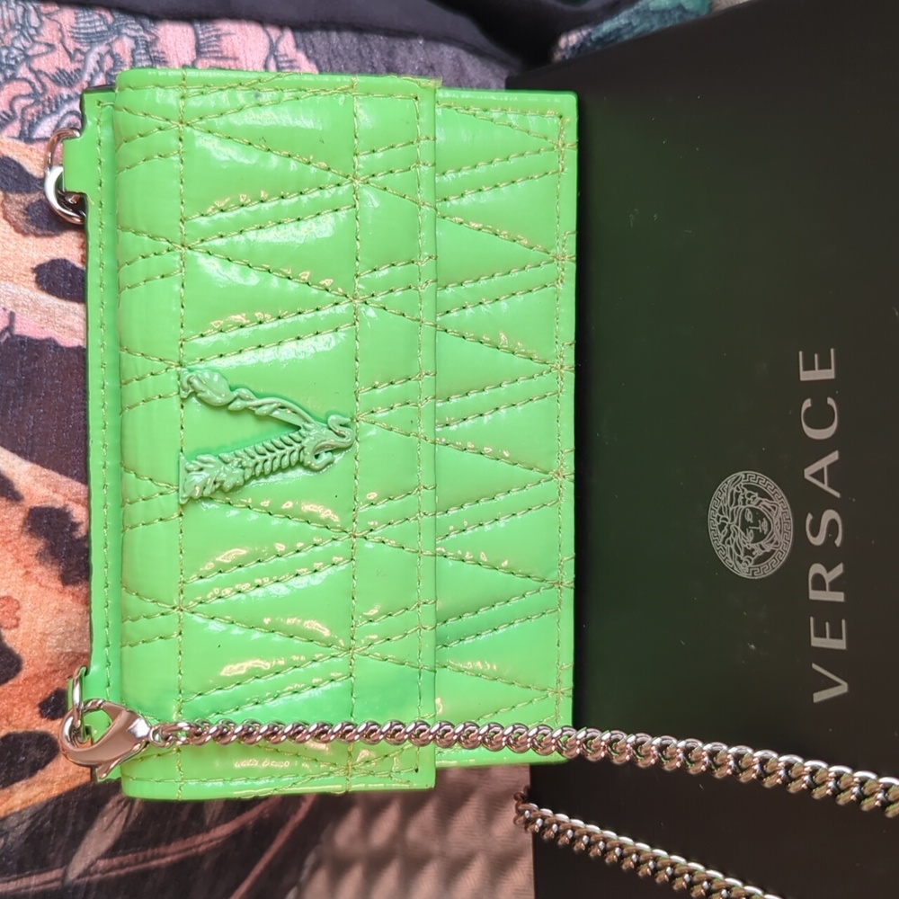 ⚡ FLASH SALE - VERSACE Virtus Quilted Leather Card Holder